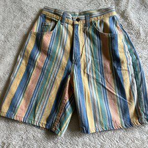 Vintage Lee Jeans Shorts Striped SZ 24